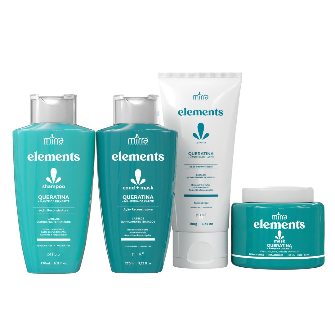 MIRRA KIT QUERATINA E KARITE SHAMPOO 270ML + CONDICIONADOR 270ML + MASCARA 250G + LEAVE-IN 180ML