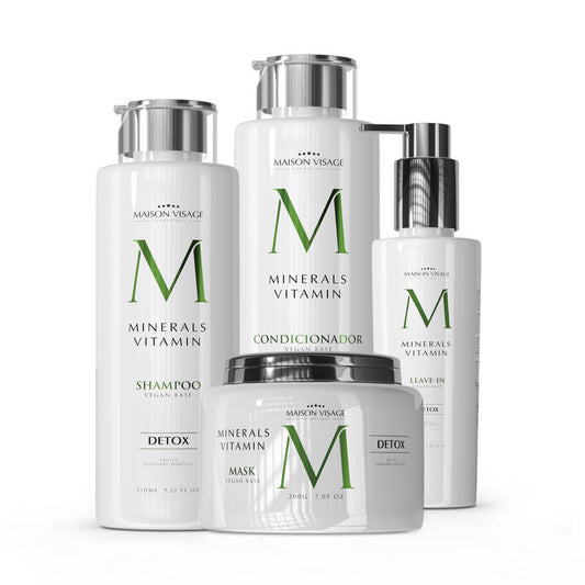 MVC KIT MINERALS VITAMIN DETOX SHAMPOO 270ML + CONDICIONADOR 270ML + MASCARA 200G + LEAVE-IN 140ML