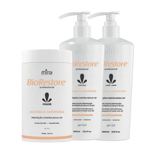 MIRRA KIT JOJOBA E ANDIROBA SHAMPOO 1L + CONDICIONADOR 1L + MASCARA 1KG