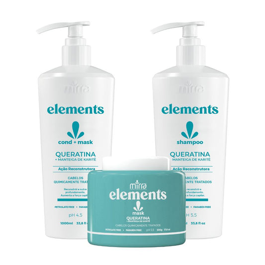 MIRRA KIT QUERATINA E KARITE SHAMPOO 1L + CONDICIONADOR 1L + MASCARA 500G