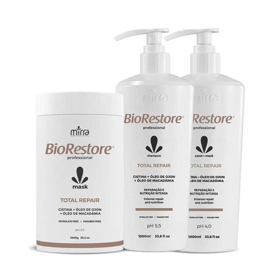 MIRRA KIT TOTAL REPAIR SHAMPOO 1L + CONDICIONADOR 1L + MASCARA 1KG