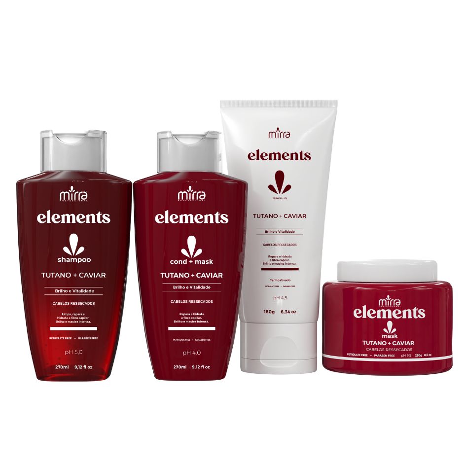 MIRRA KIT TUTANO E CAVIAR SHAMPOO 270ML + CONDICIONADOR 270ML + MASCARA 250G + LEAVE-IN 180ML