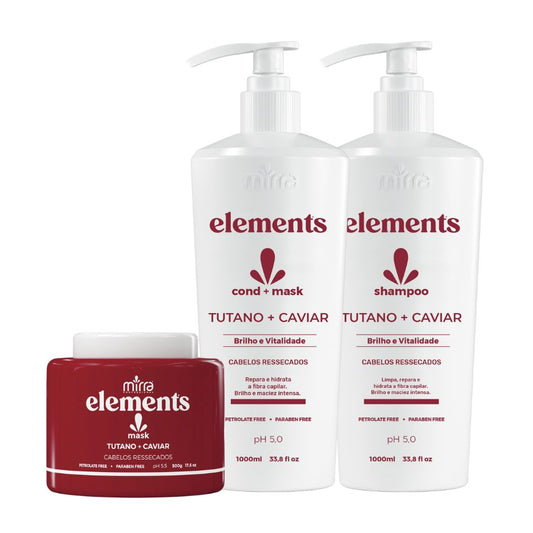 MIRRA KIT TUTANO E CAVIAR SHAMPOO 1L + CONDICIONADOR 1L + MASCARA 500G