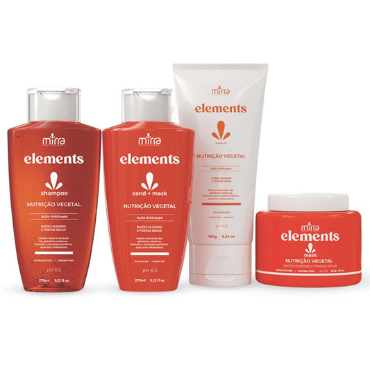 MIRRA KIT NUTRICAO VEGETAL SHAMPOO 270ML + CONDITIONER 270ML + MASK 250G + LEAVE-IN 180G