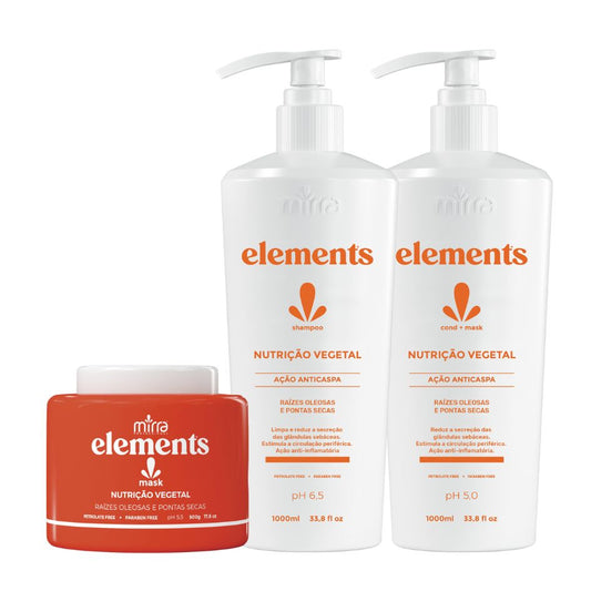 MIRRA KIT NUTRICAO VEGETAL SHAMPOO 1L + CONDICIONADOR 1L + MASCARA 250ML